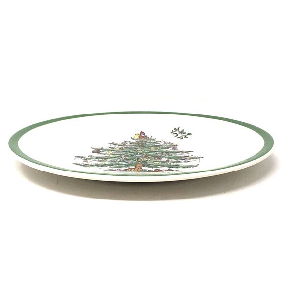Spode CHRISTMAS TREE Salad Plate 7 3/4" Green Trim Made in England, Single - Picture 5 of 7